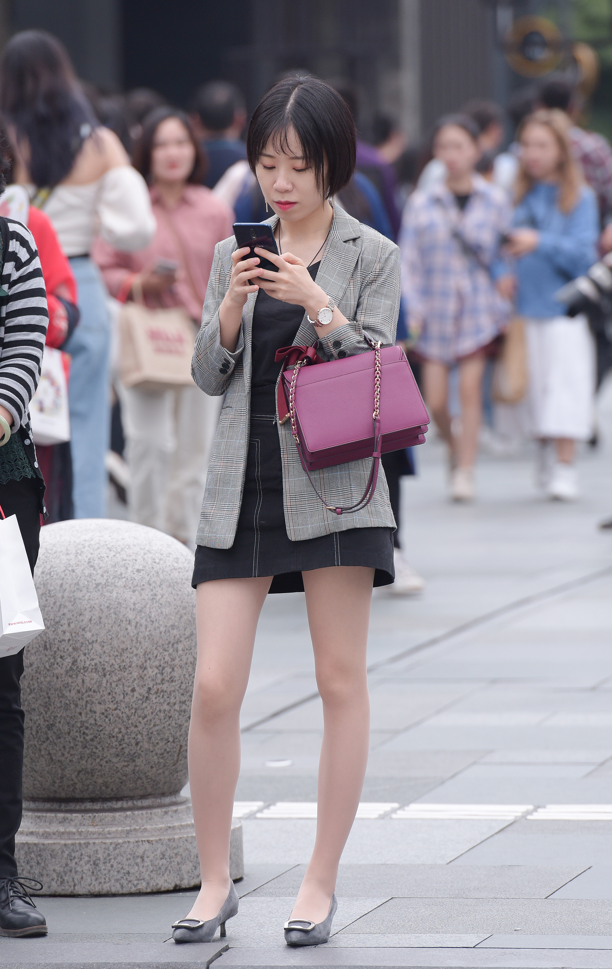  魔镜街拍,丝袜,裙装,少妇,街拍,写真套图,唐韵