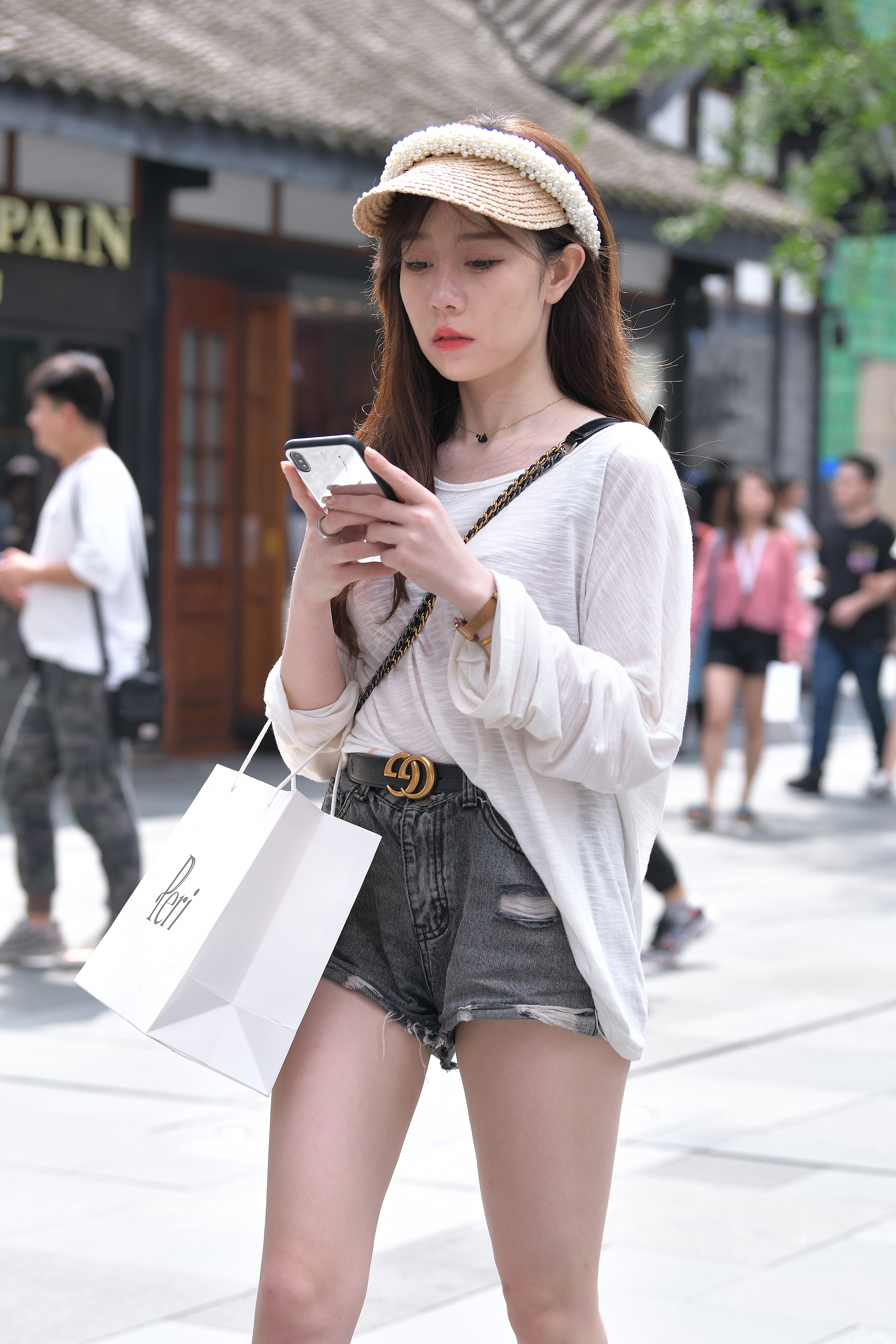  魔镜街拍,热裤,美女,街拍,写真套图,Beautyleg腿模