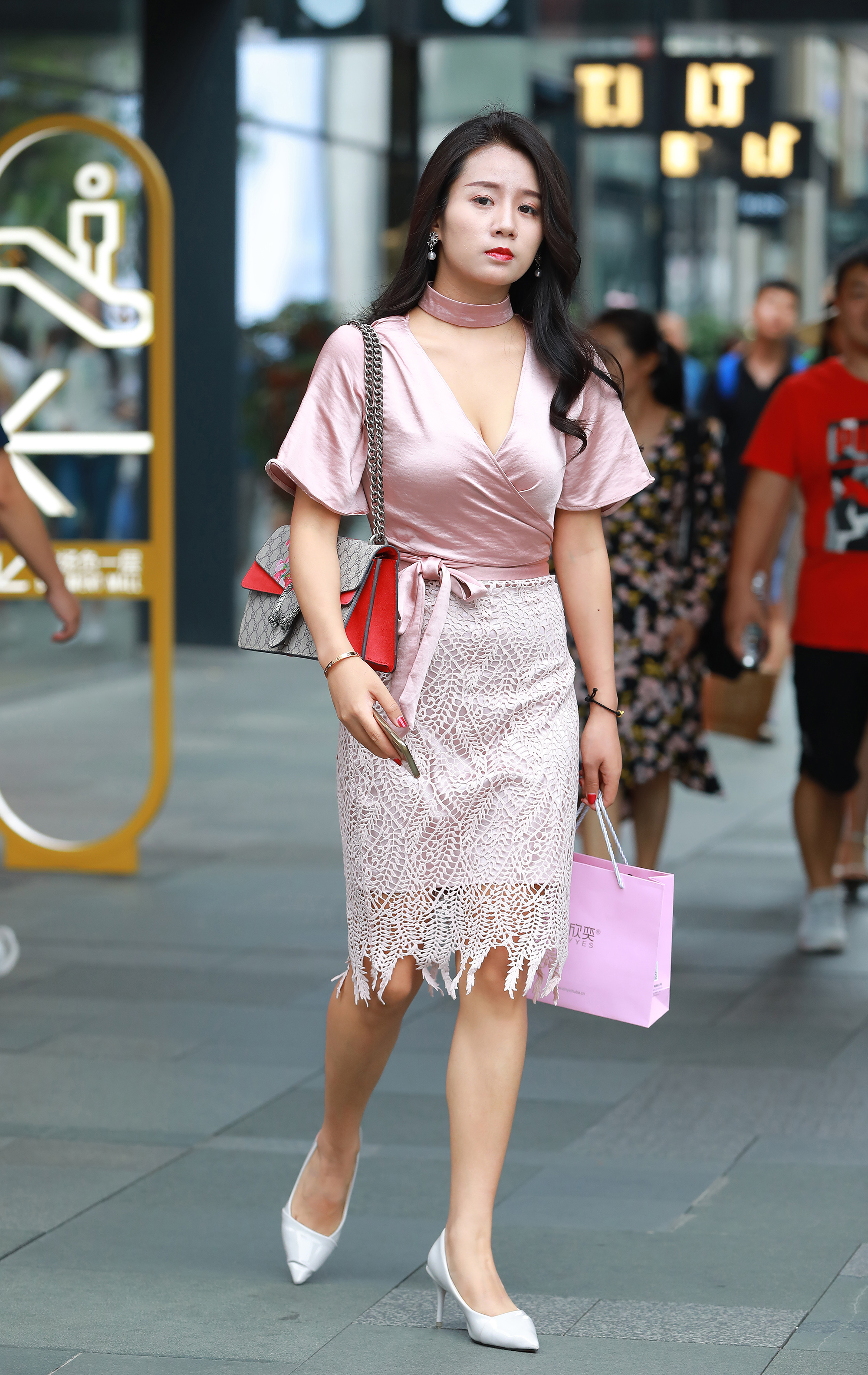  魔镜街拍,裙装,美女,街拍,写真套图,见新摄影