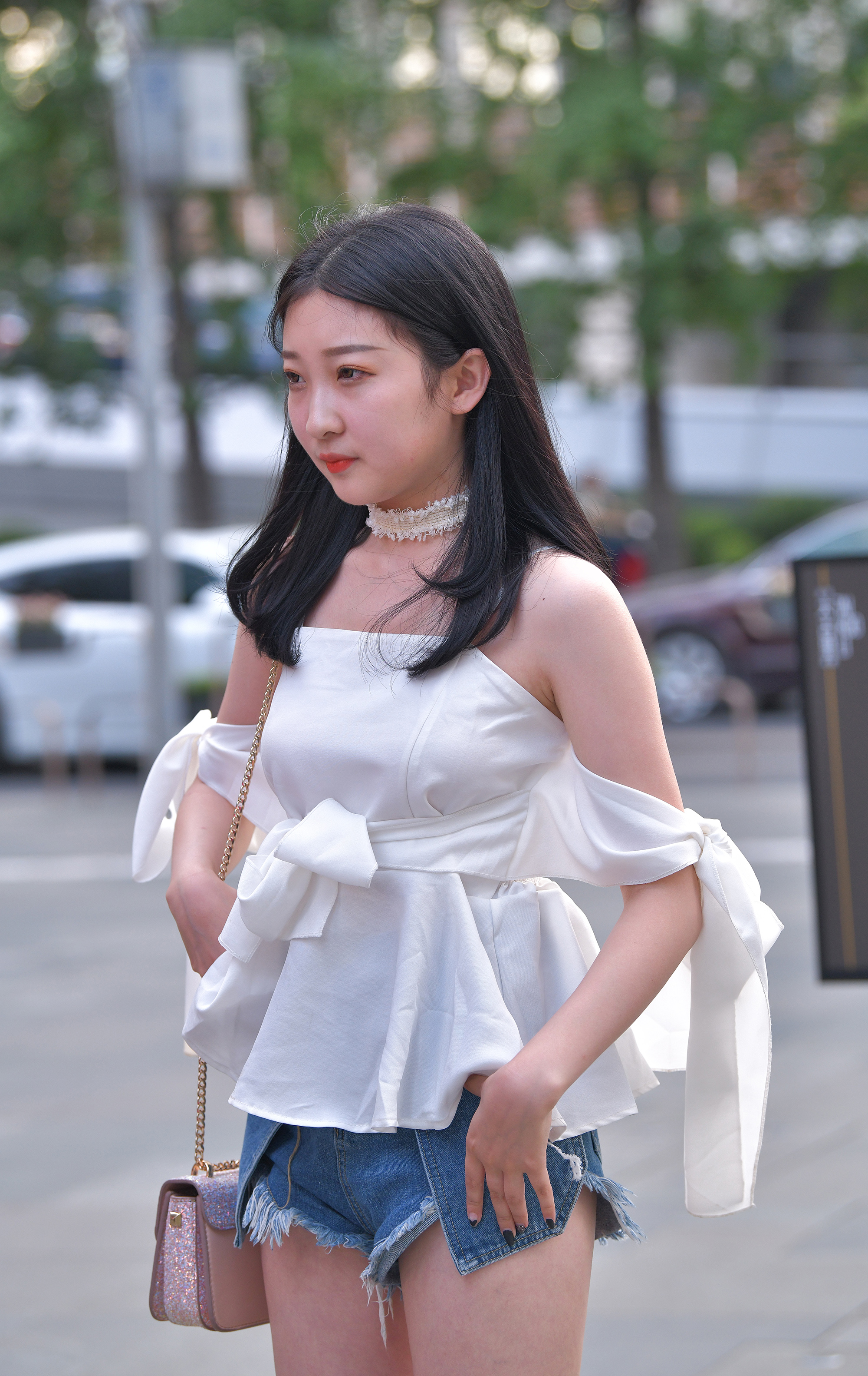  魔镜街拍,热裤,美女,街拍,写真套图,酒酒老师