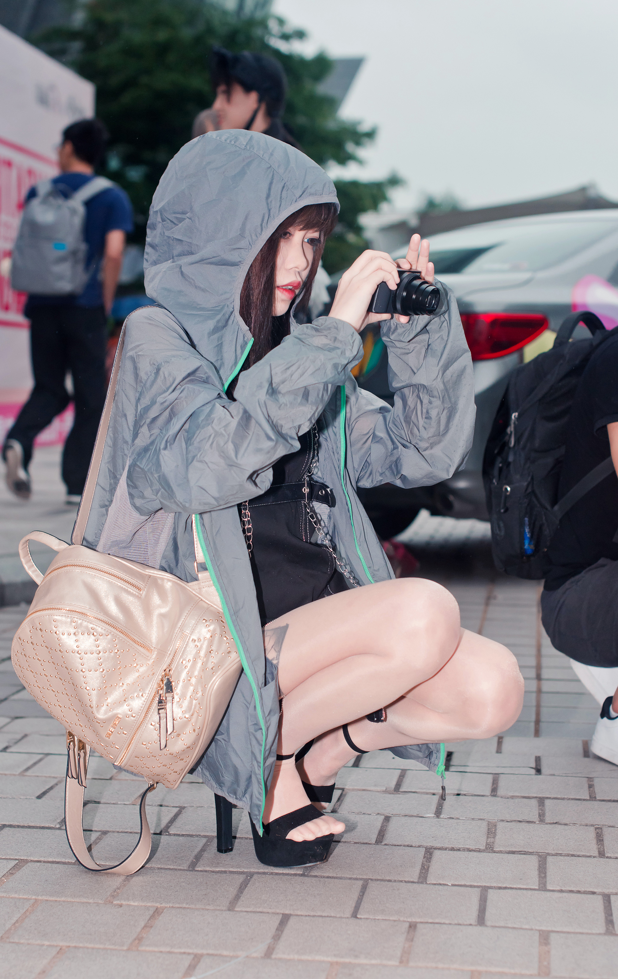 蛋蛋 街拍鸭,魔镜街拍,丝袜,裙装,美女,街拍,写真套图,皮皮奶