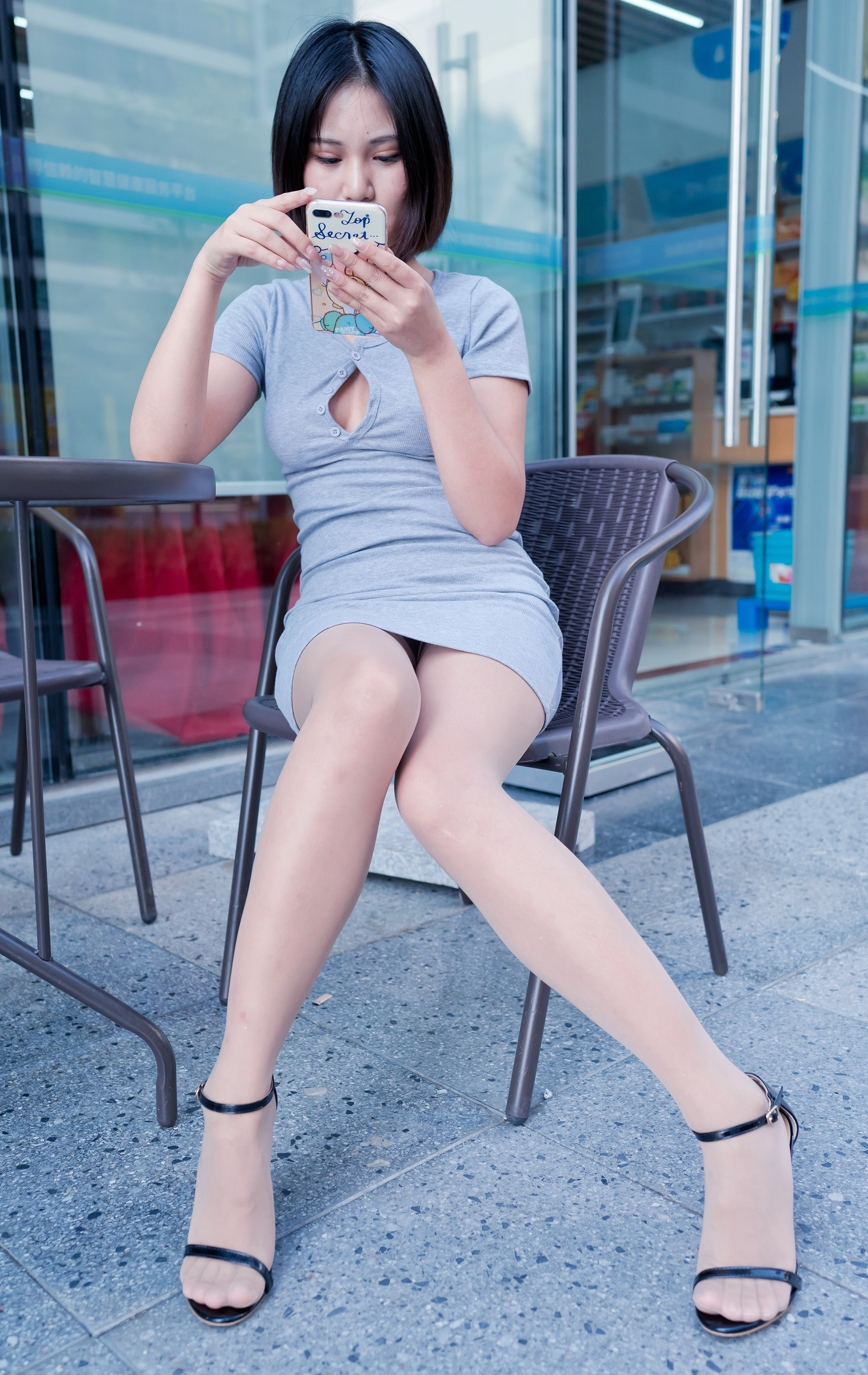  街拍鸭,魔镜街拍,丝袜,裙装,熟女,街拍,写真套图,椎名莜