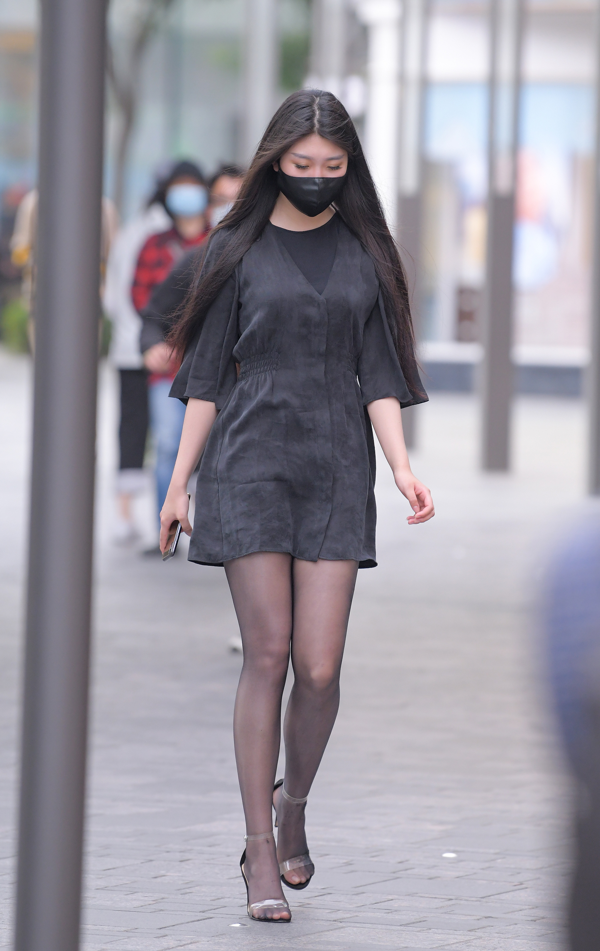  街拍鸭,魔镜街拍,丝袜,裙装,美女,街拍,写真套图,青丘女神