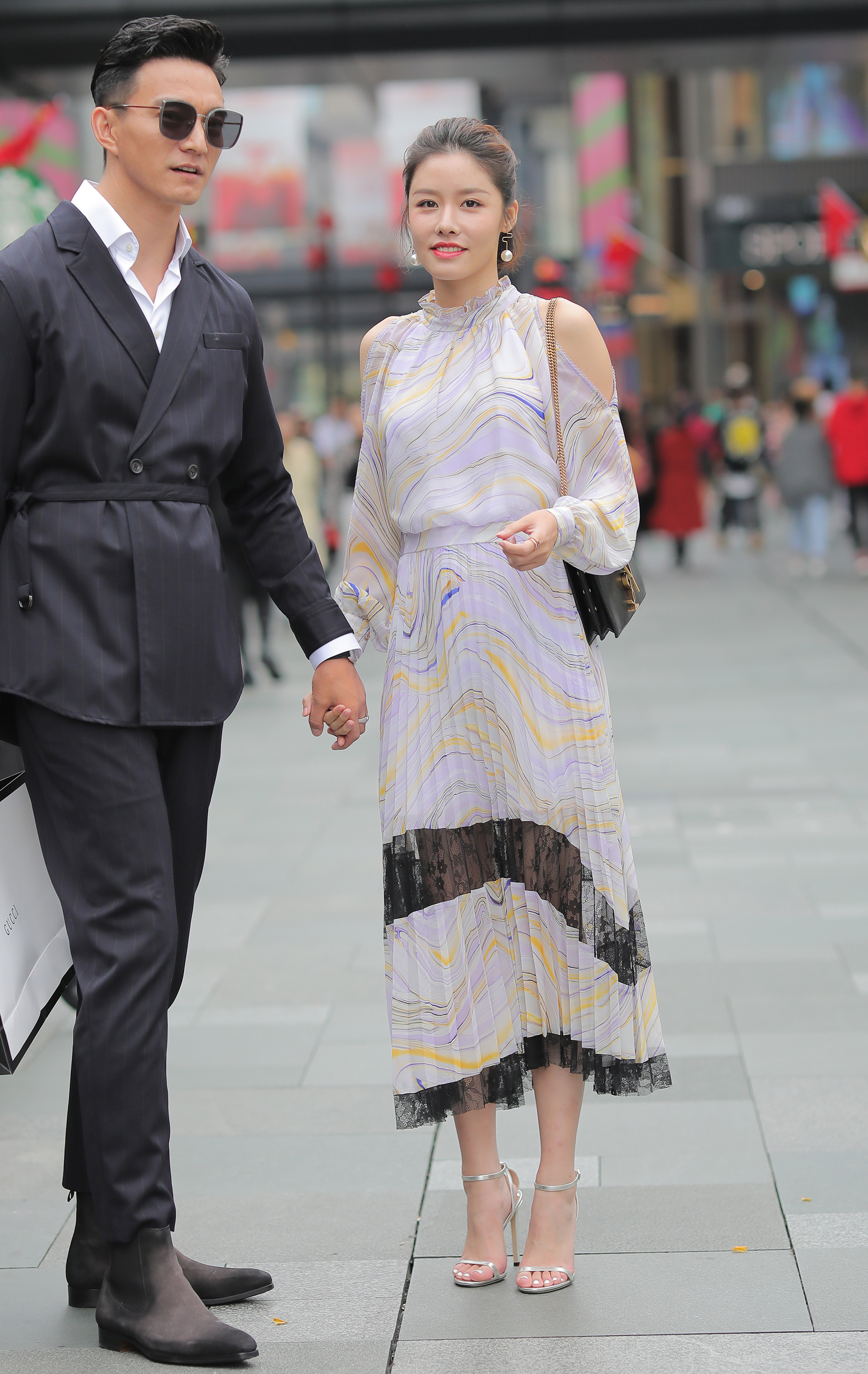  魔镜街拍,裙装,少妇,街拍,写真套图,紫氯氯