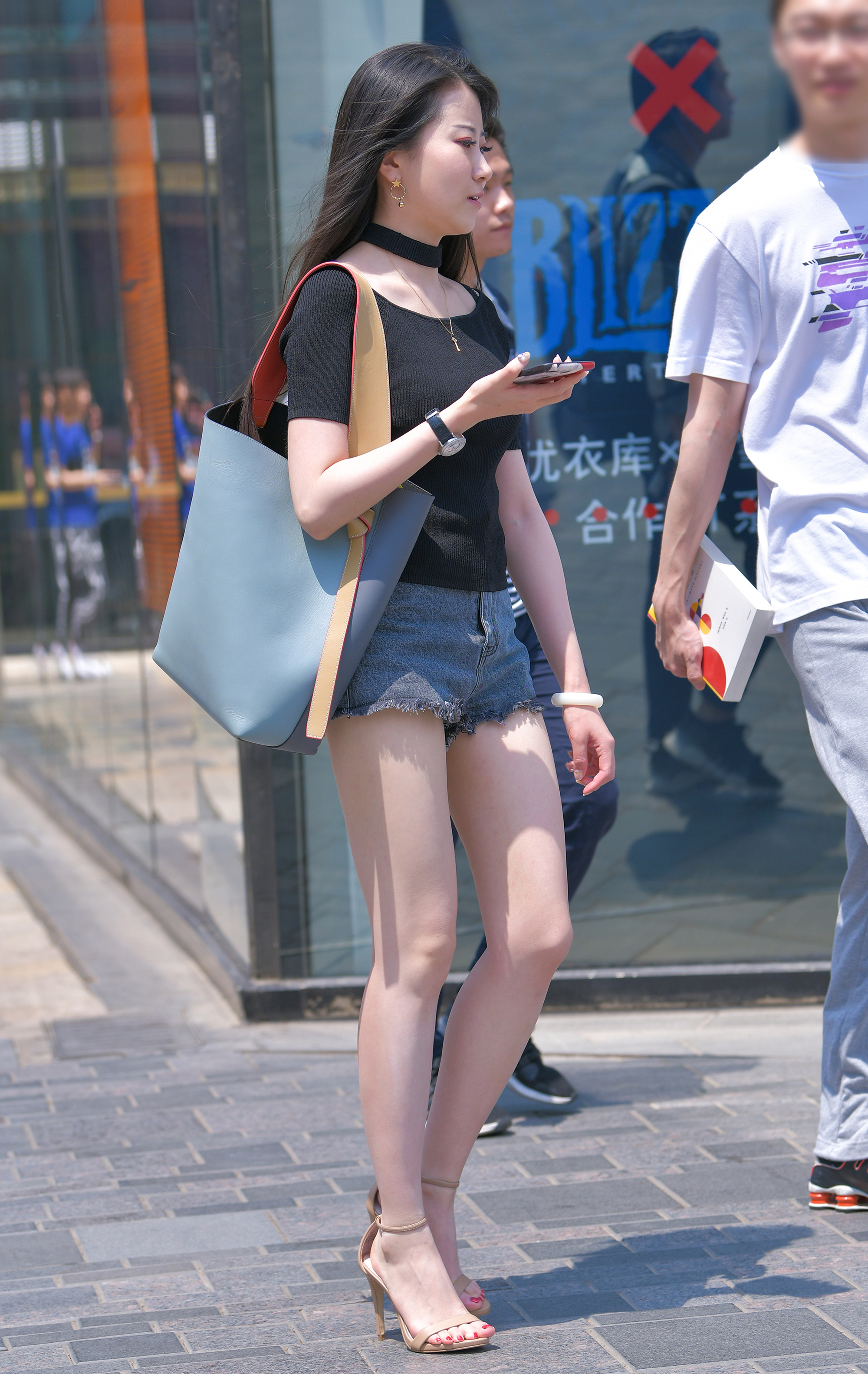  魔镜街拍,热裤,少妇,街拍,写真套图,雪琪SAMA