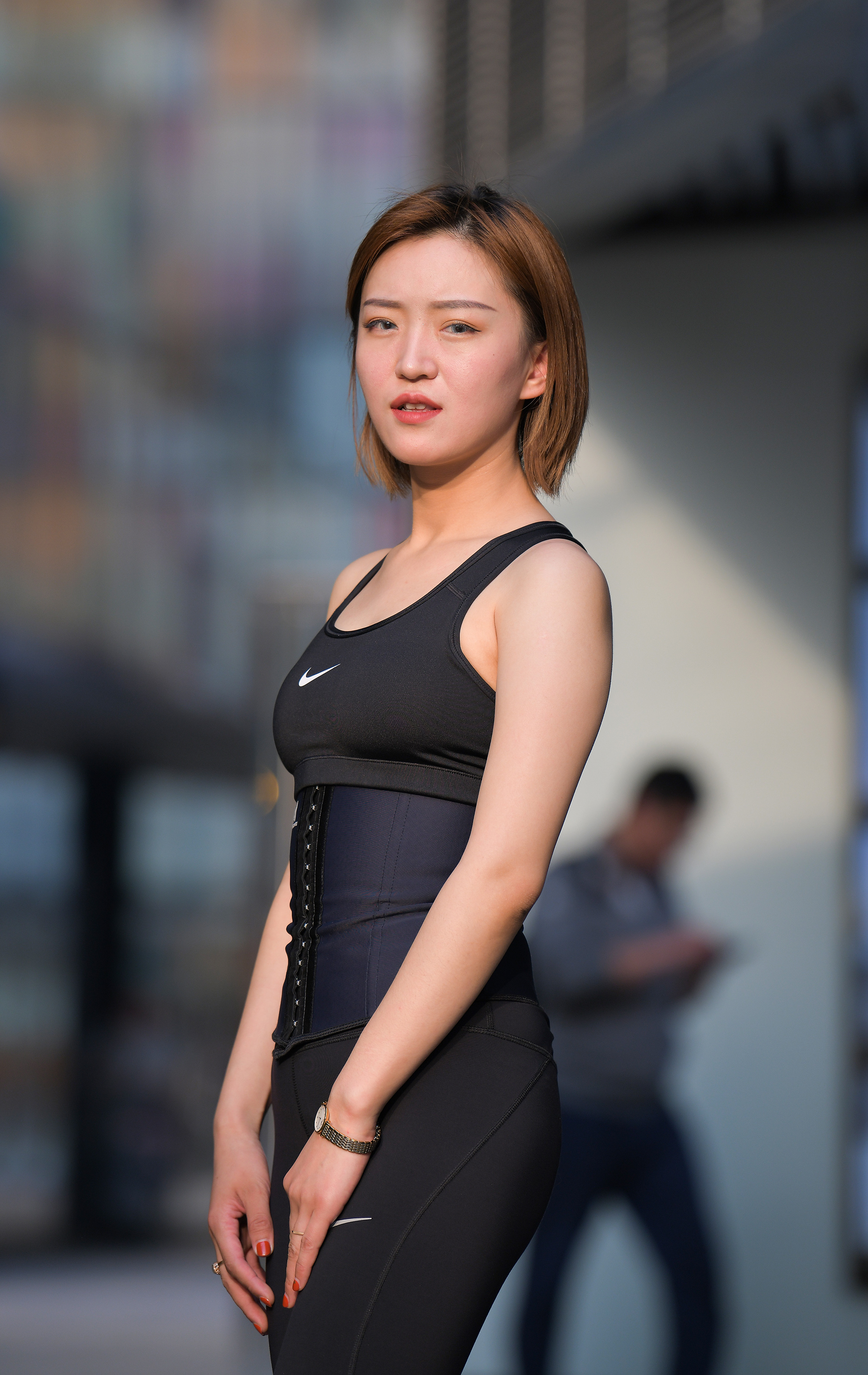  街拍鸭,魔镜街拍,美臀,紧身裤,少妇,街拍,写真套图,Beautyleg腿模