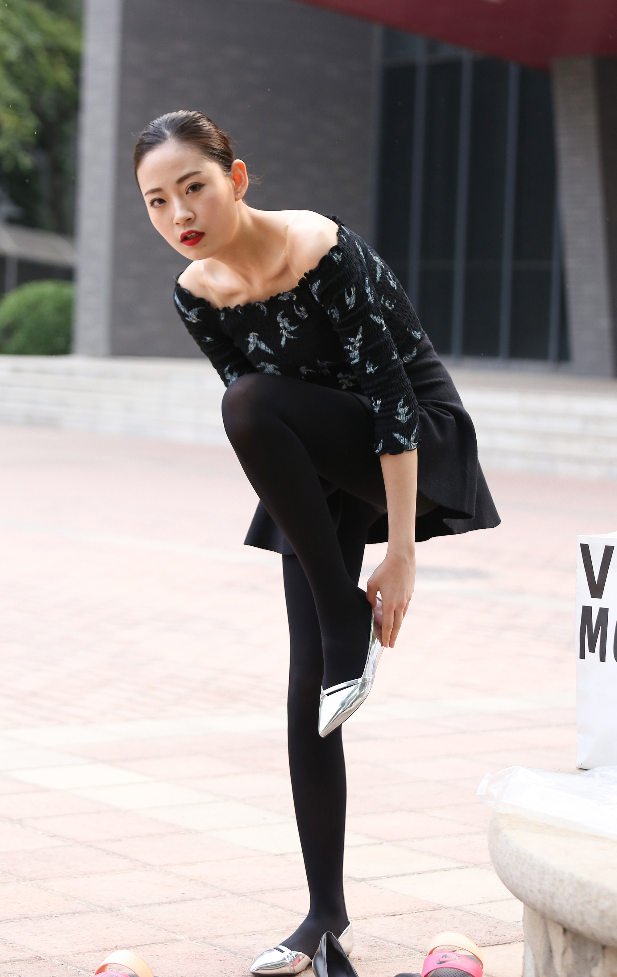  街拍鸭,魔镜街拍,丝袜,裙装,少妇,街拍,写真套图,MSLASS梦丝女神