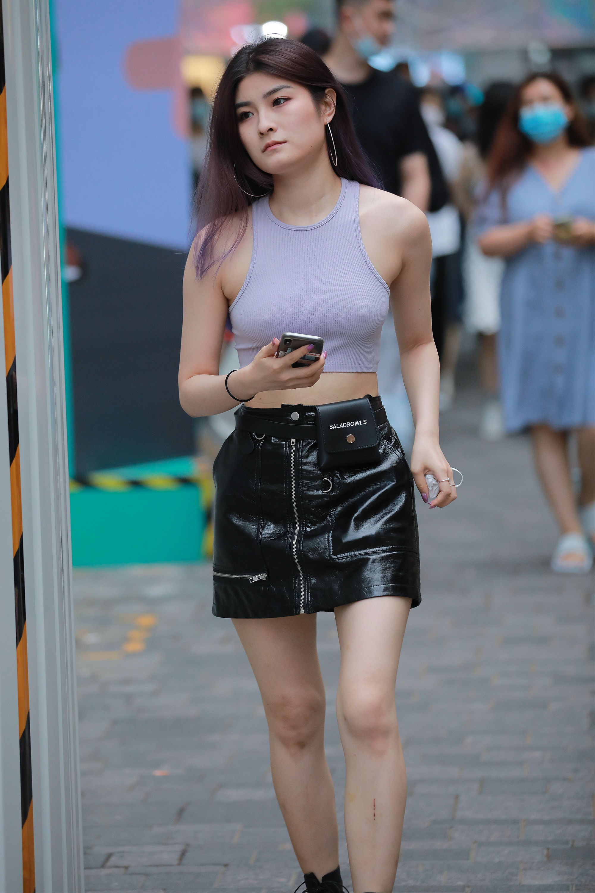  魔镜街拍,裙装,皮裤,人妻,街拍,写真套图,DJAWA