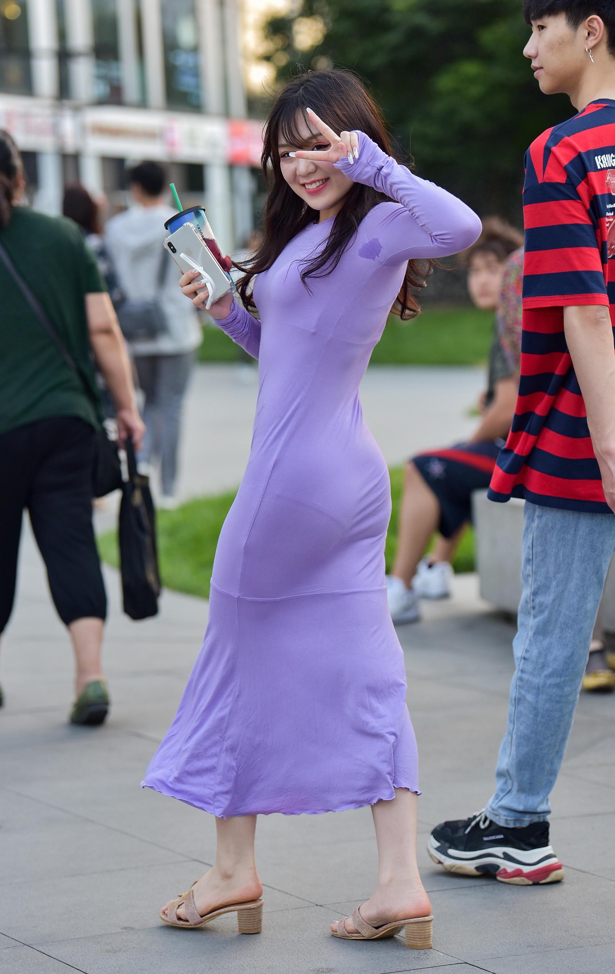  魔镜街拍,裙装,熟女,街拍,写真套图,凛子酱