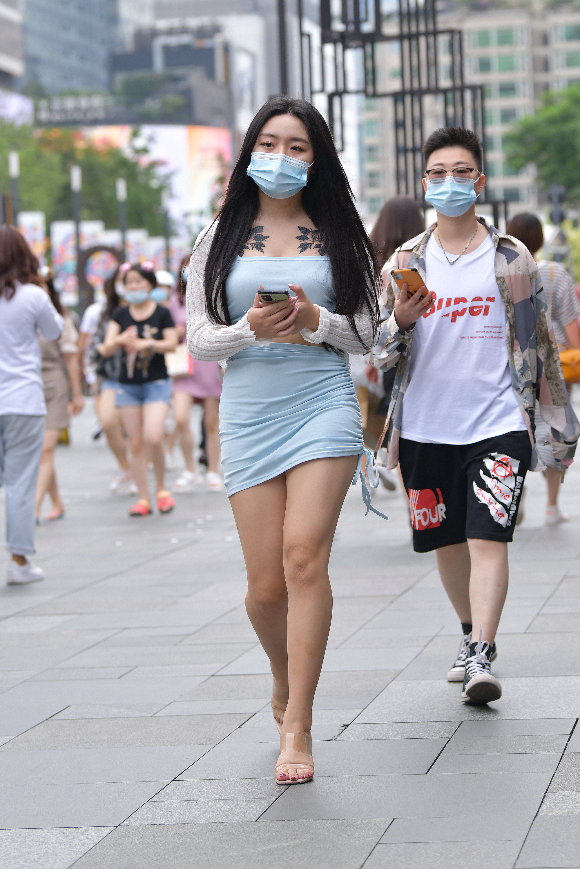  魔镜街拍,裙装,美女,街拍,写真套图,Candy网红馆