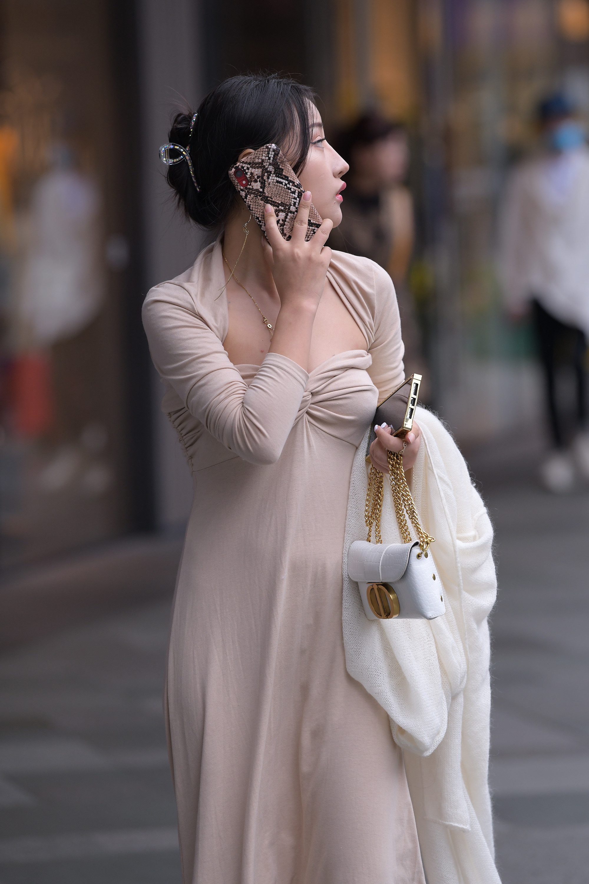  魔镜街拍,裙装,美女,街拍,写真套图,面饼仙儿