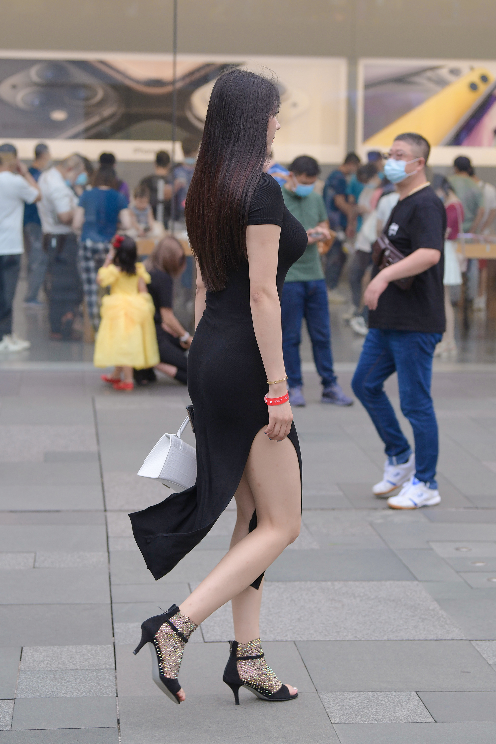  魔镜街拍,美臀,裙装,美女,街拍,写真套图,念雪ww