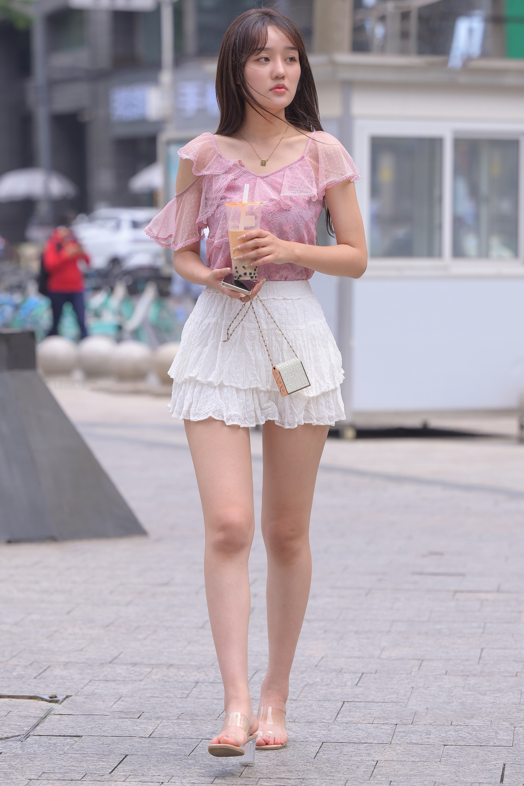  魔镜街拍,裙装,美女,街拍,写真套图,大西瓜爱牙膏