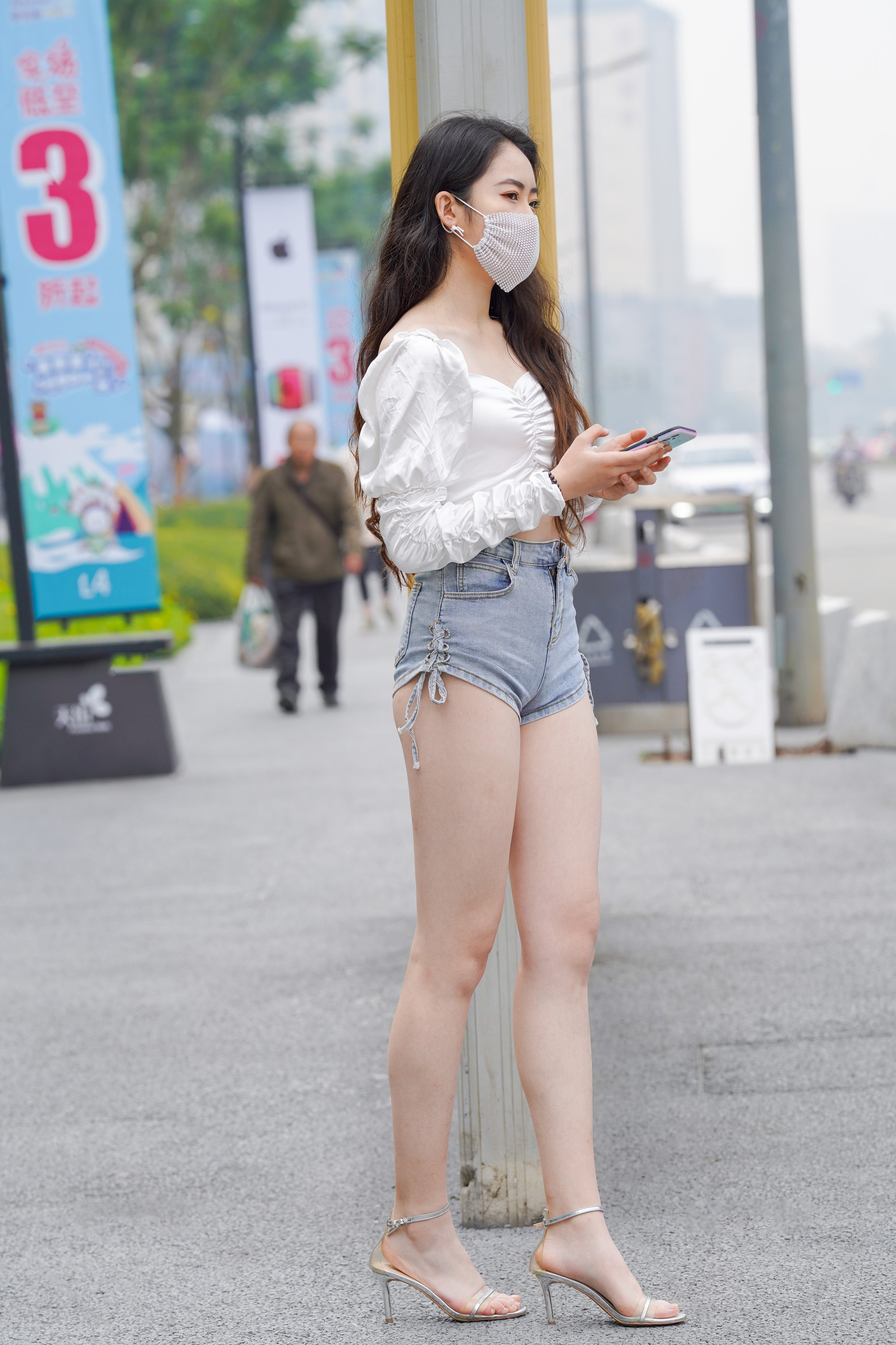  魔镜街拍,热裤,美女,街拍,写真套图,我丝你想