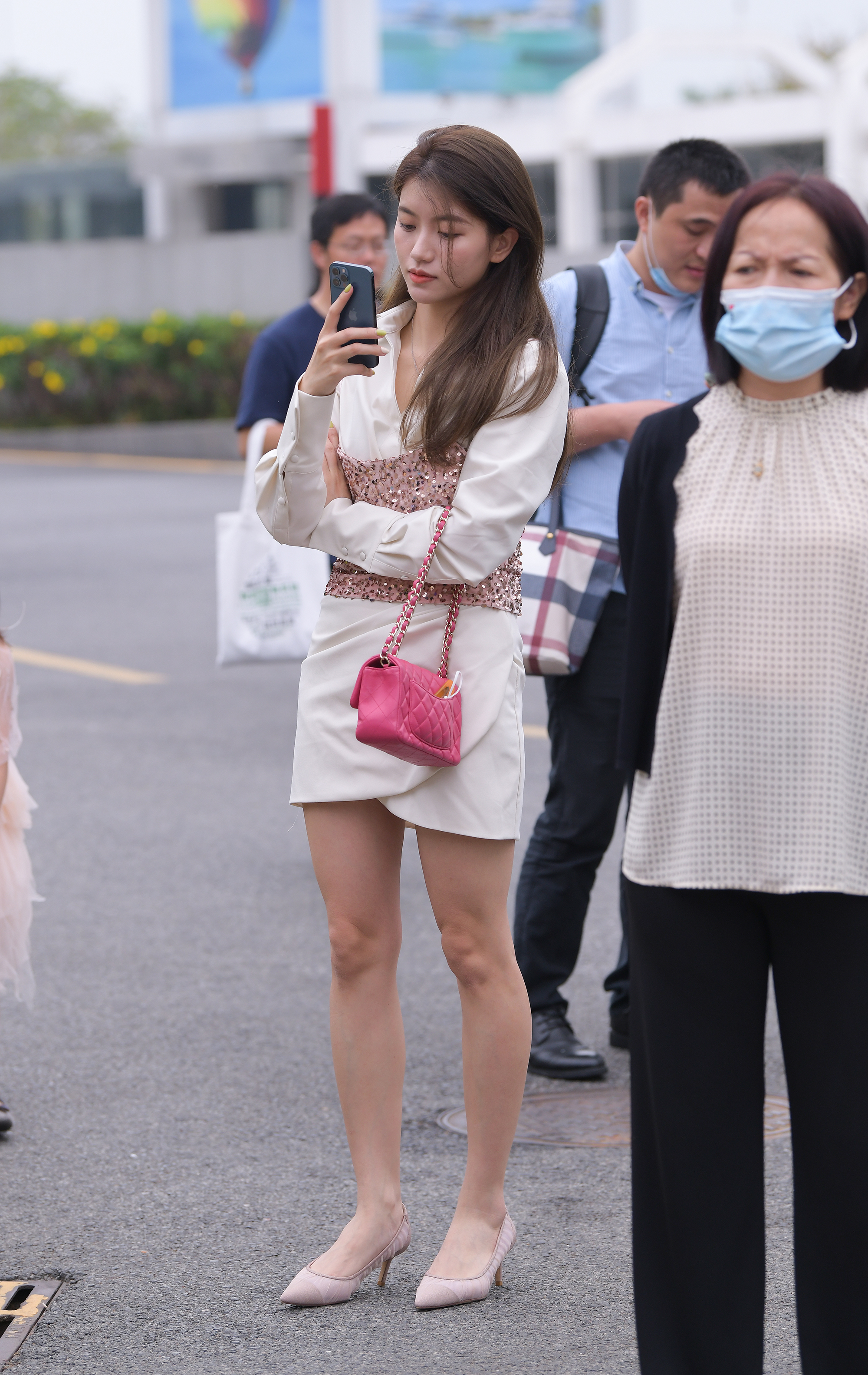  魔镜街拍,裙装,少妇,街拍,写真套图,花柒Hana