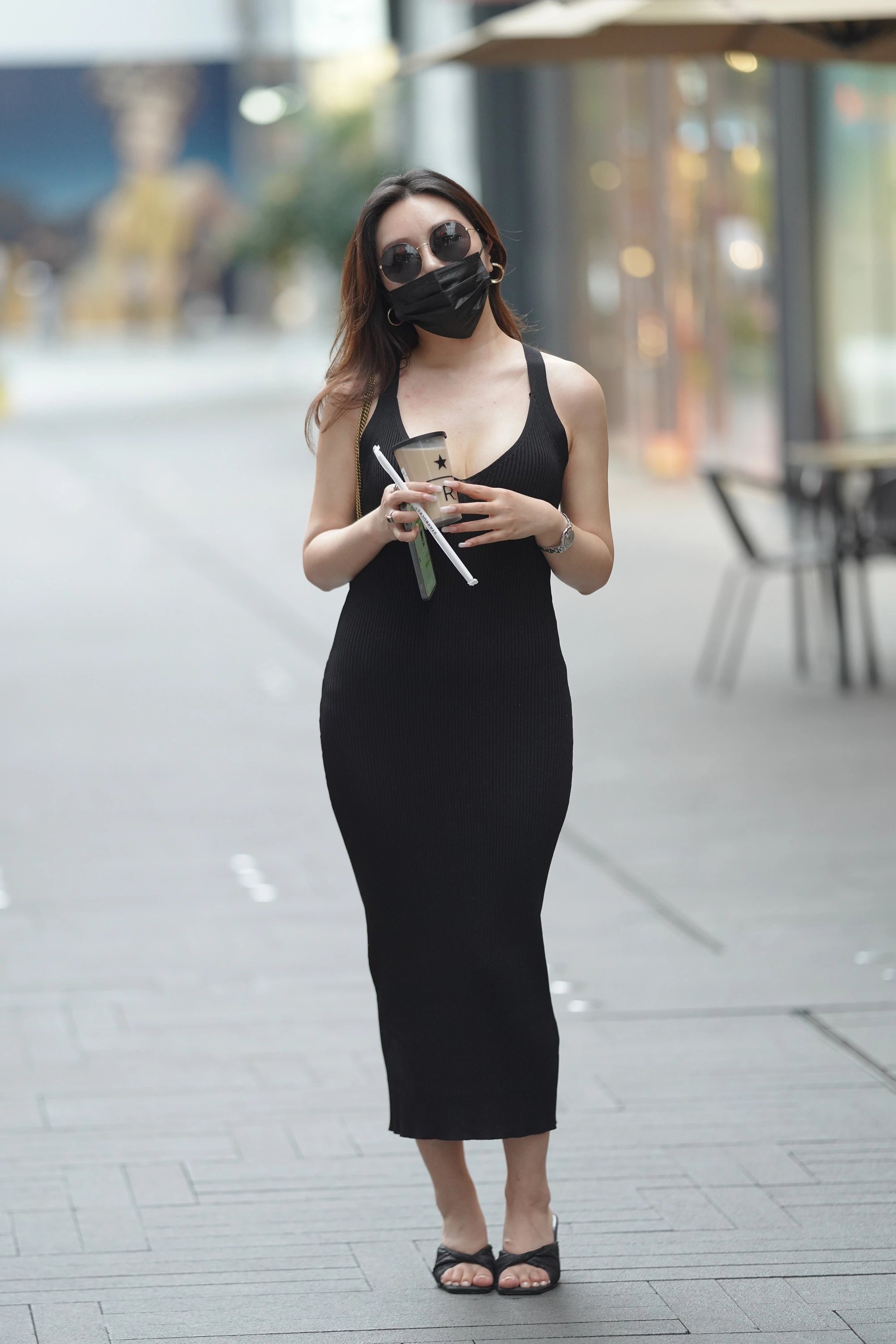  街拍鸭,魔镜街拍,裙装,美女,街拍,写真套图,Momoko葵葵