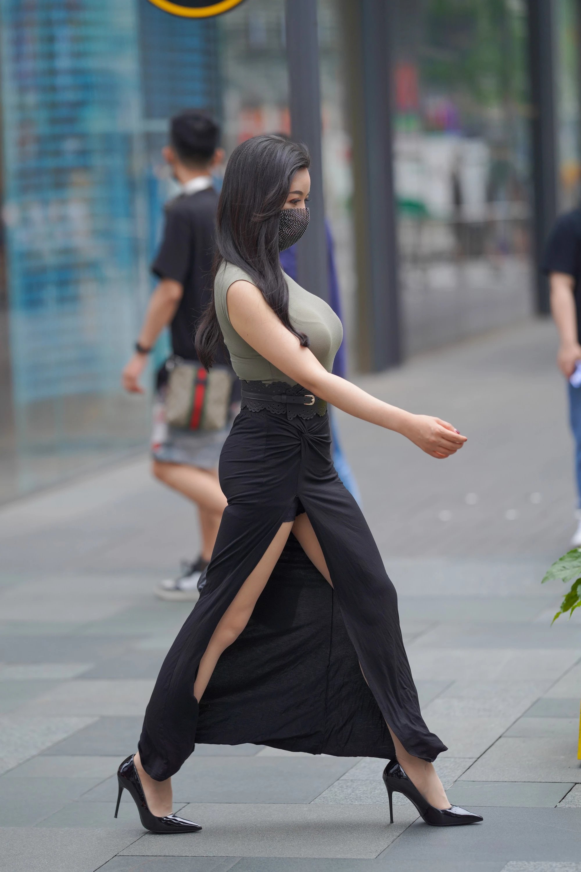  街拍鸭,魔镜街拍,丝袜,裙装,熟女,街拍,写真套图,Girlt果团网