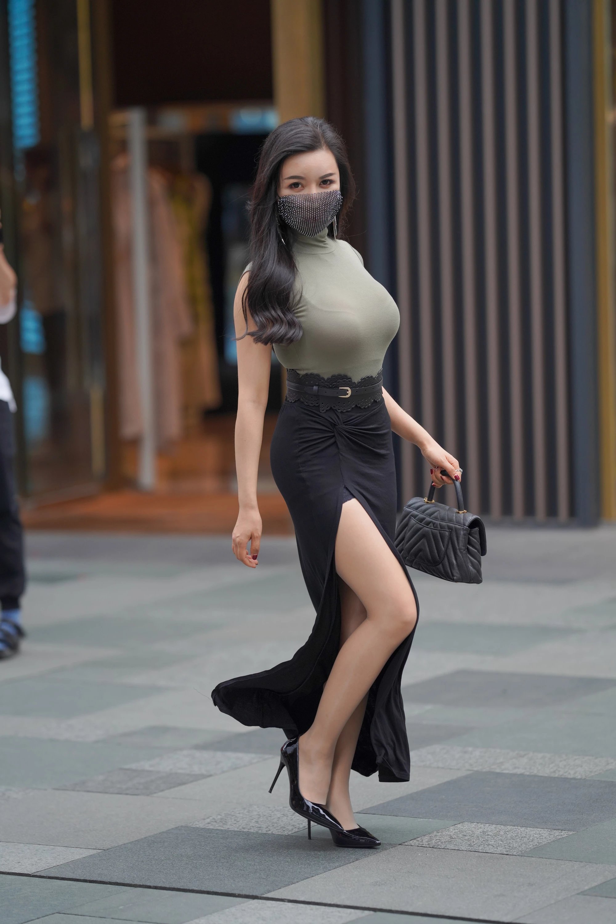  街拍鸭,魔镜街拍,丝袜,裙装,少妇,街拍,写真套图,二佐Nisa