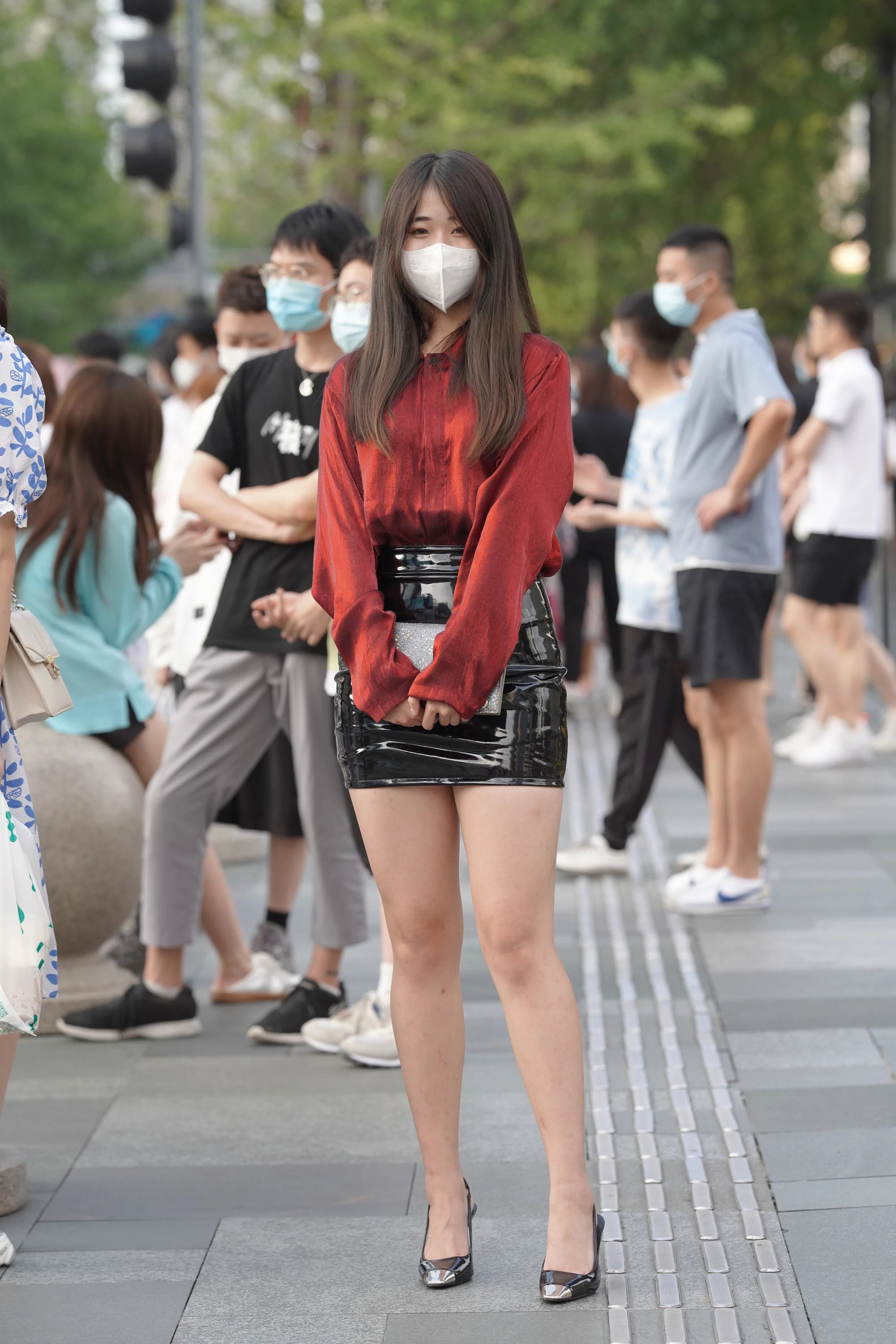  街拍鸭,魔镜街拍,裙装,熟女,街拍,写真套图,古川kagura