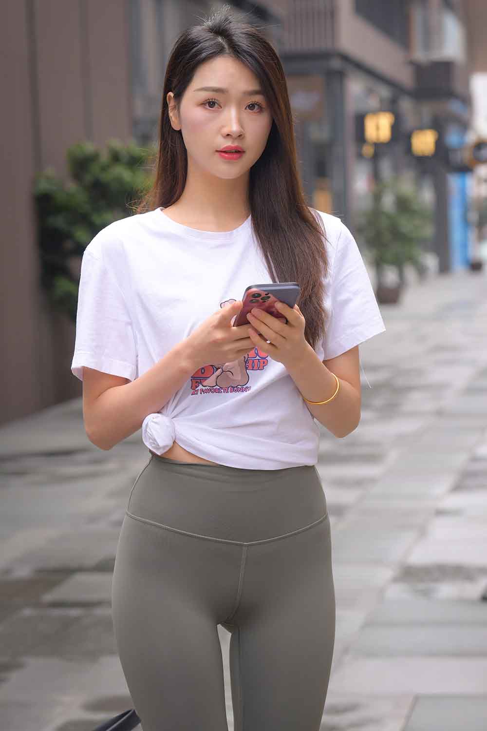 【M1201】灰色瑜伽裤美女-绝色天籁
