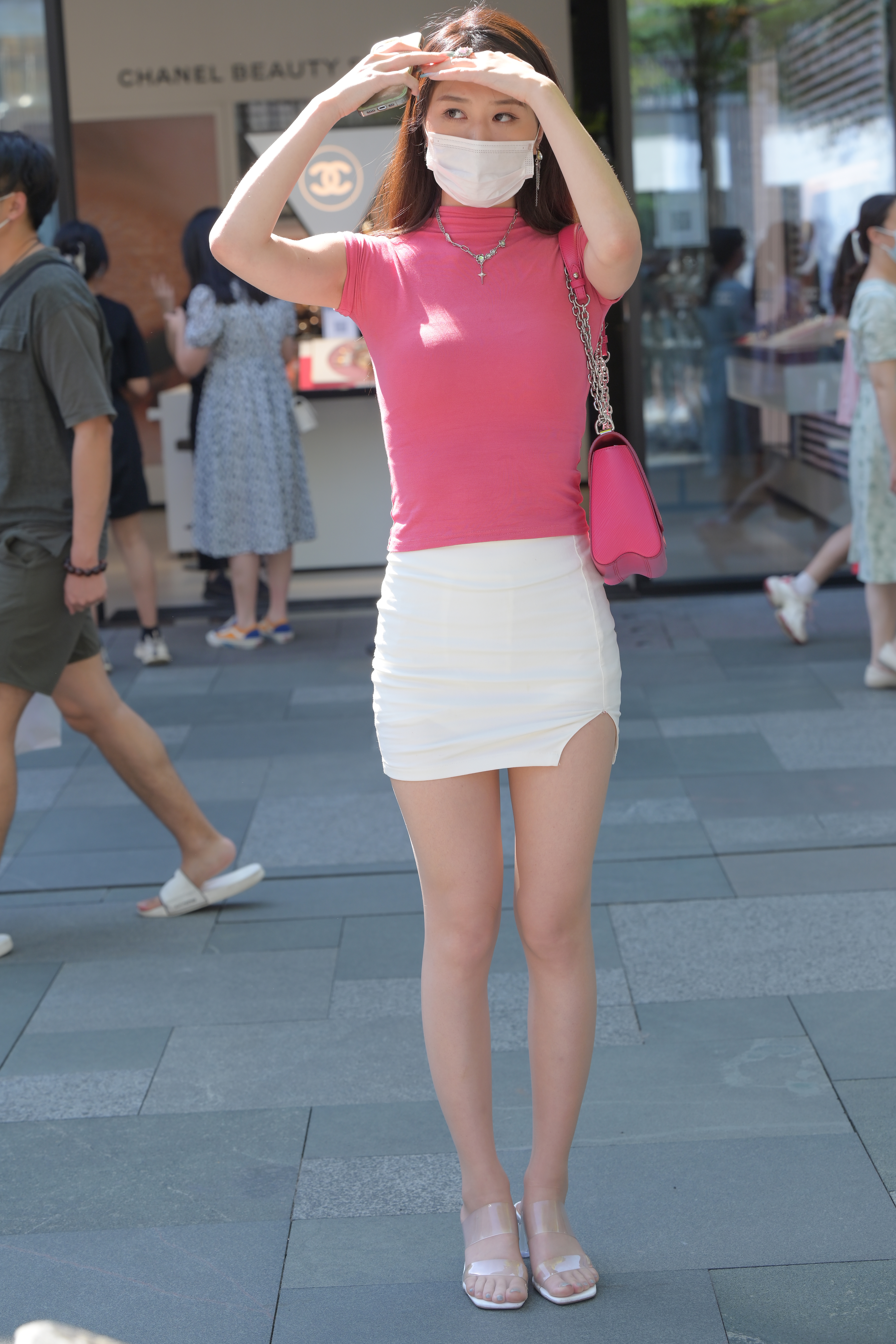  街拍鸭,魔镜街拍,丝袜,裙装,美女,街拍,写真套图,SIEE丝意