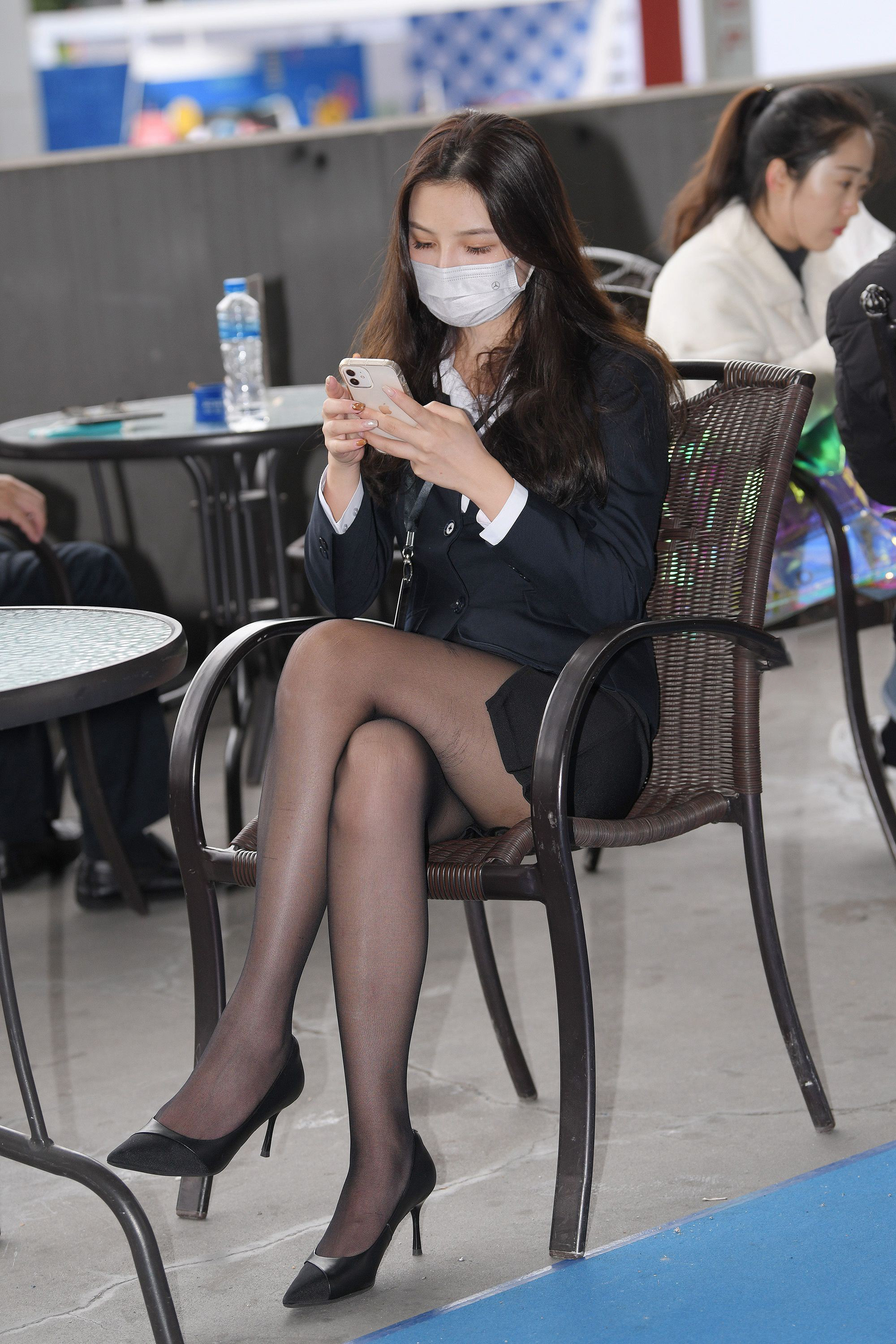  街拍鸭,魔镜街拍,丝袜,裙装,展会,美女,街拍,写真套图,Fannie芬妮