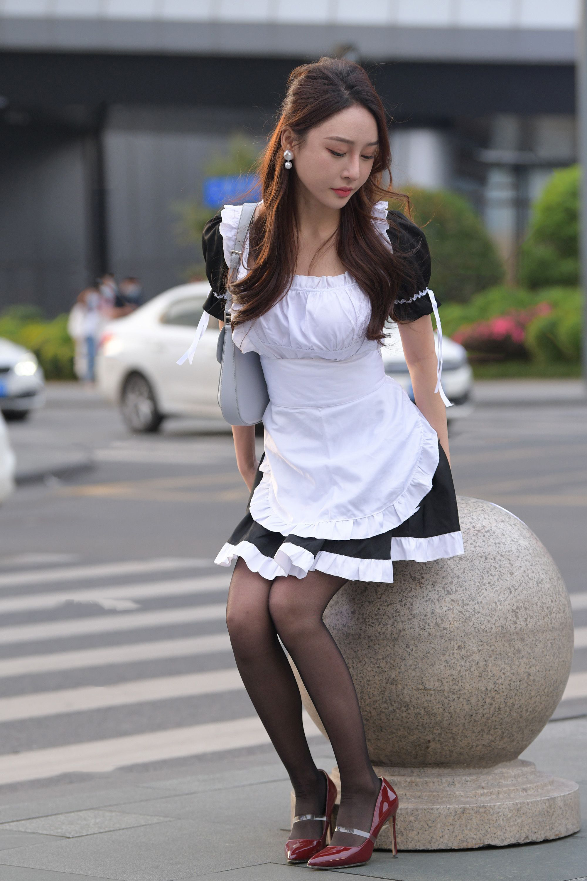  街拍鸭,魔镜街拍,街拍第一站,丝袜,裙装,美女,街拍,写真套图,思话写真