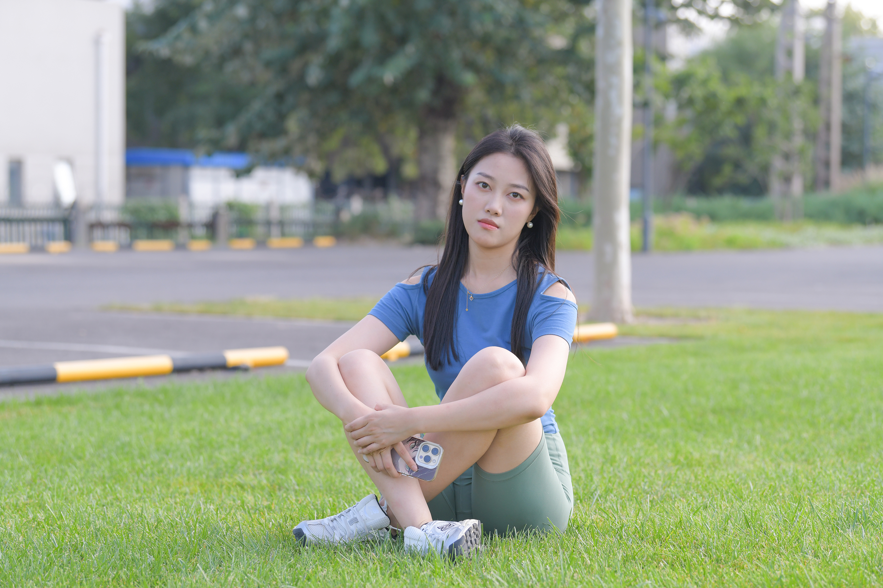 图片[2]-M1290 绿色瑜伽短裤美女 4K 28G-KHL.CC-快活林